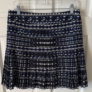 J. Crew Geometric Pleated Mini Skirt Size 6